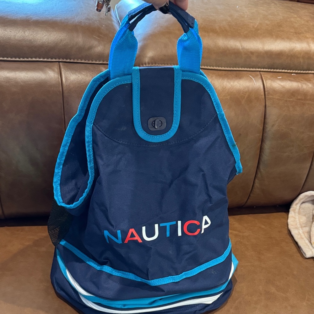 Nautica Navy and Aqua Men's Backpack